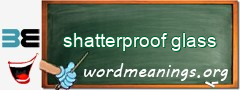 WordMeaning blackboard for shatterproof glass